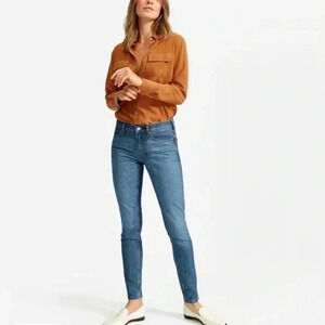 EVERLANE Women’s The Mid-Rise Skinny Jean Pant Slacks Distressed 25 Ankle